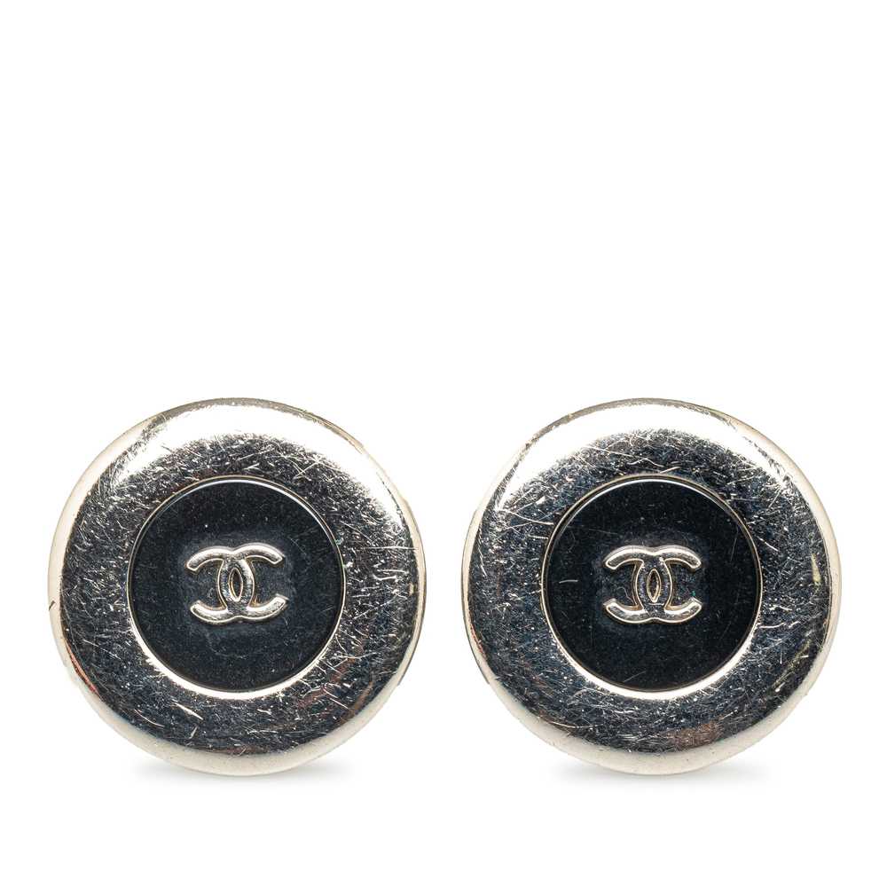 Silver Chanel CC Clip On Earrings - image 1