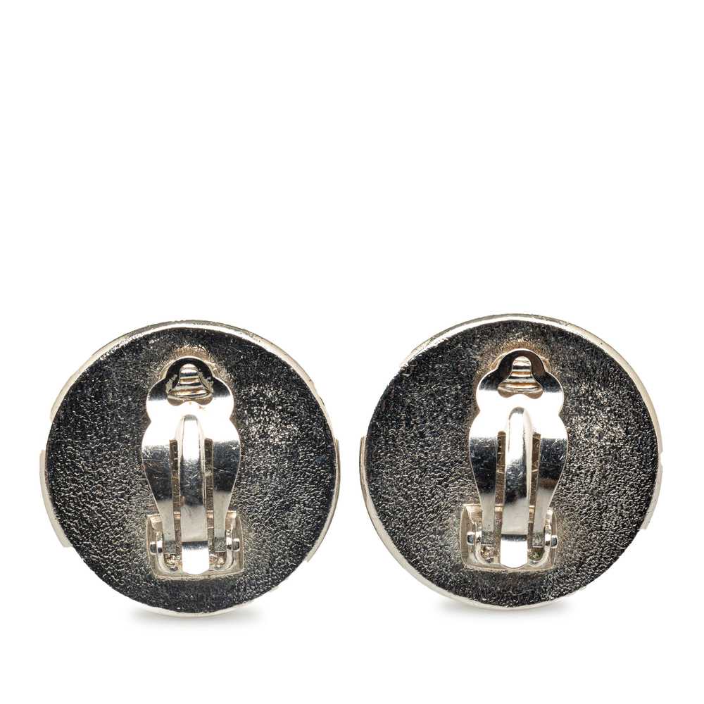 Silver Chanel CC Clip On Earrings - image 2