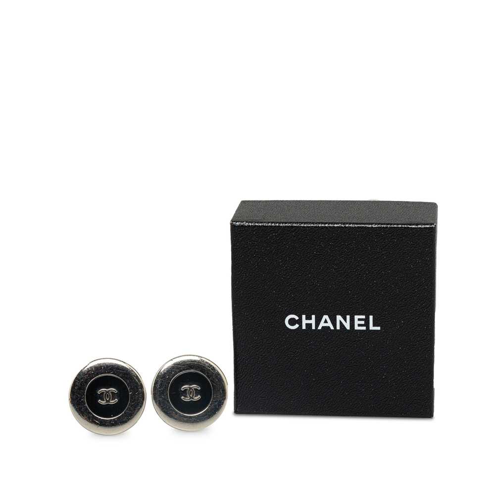Silver Chanel CC Clip On Earrings - image 4