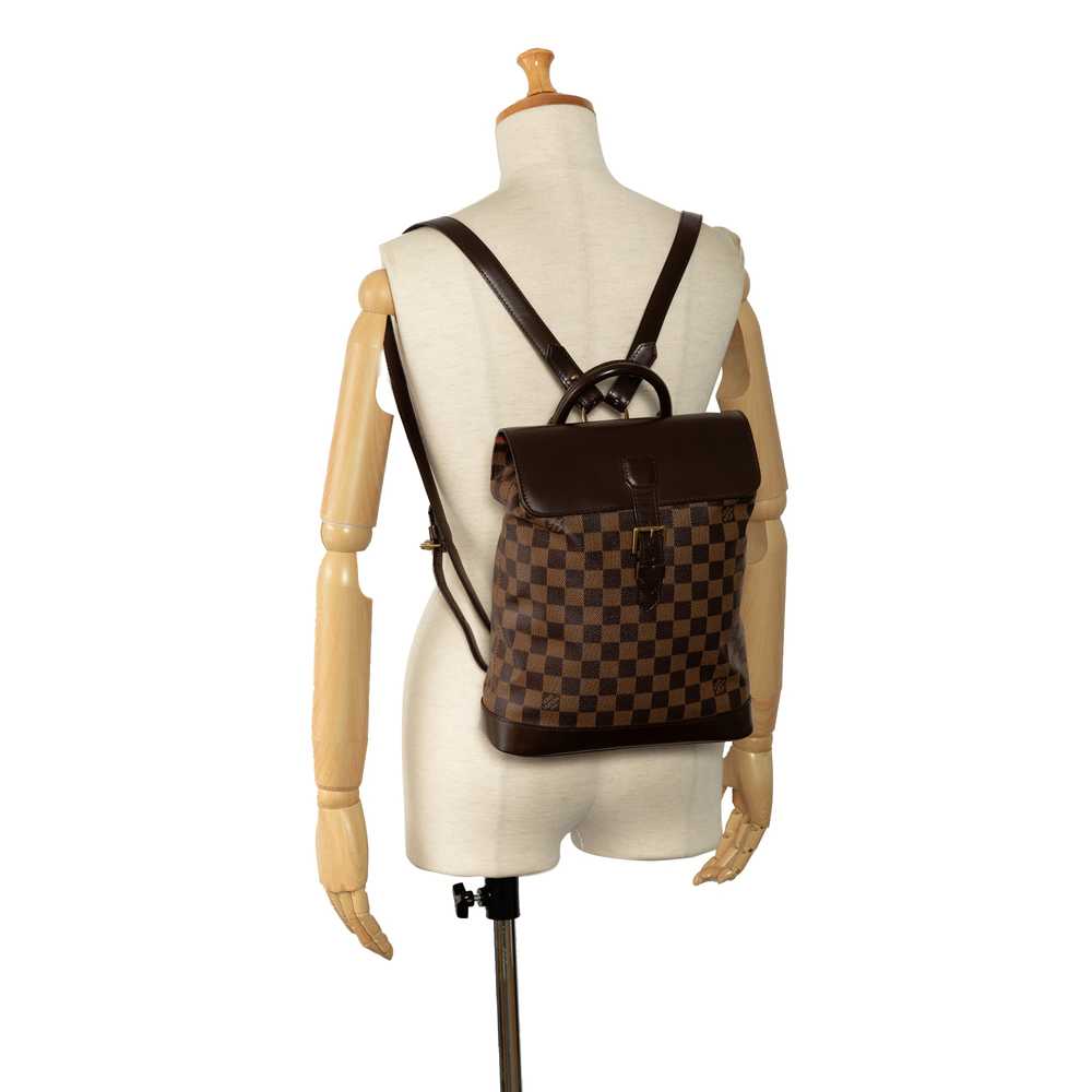 Brown Louis Vuitton Damier Ebene Soho Backpack - image 9