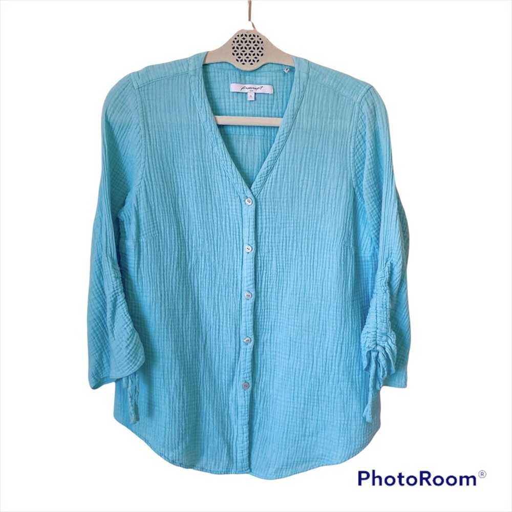 Foxcroft Gauze Shirt Women’s Lagenlook Boho Small… - image 1