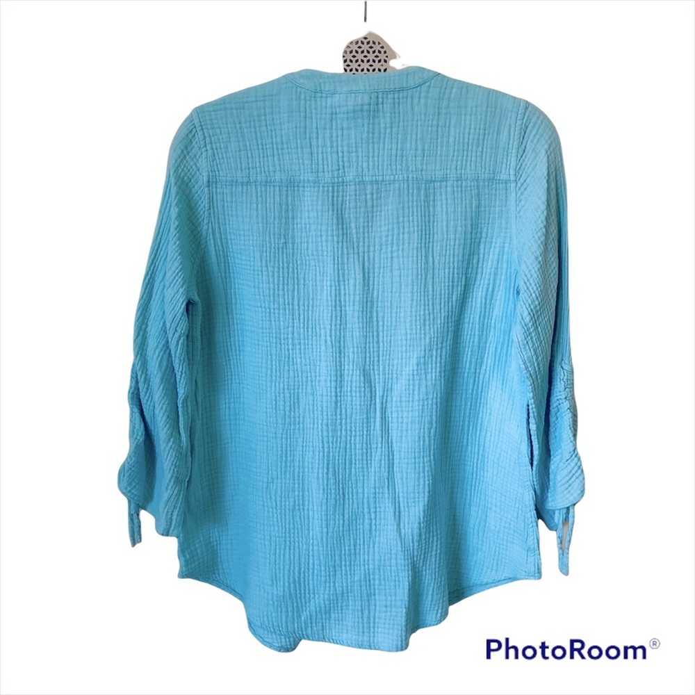 Foxcroft Gauze Shirt Women’s Lagenlook Boho Small… - image 5