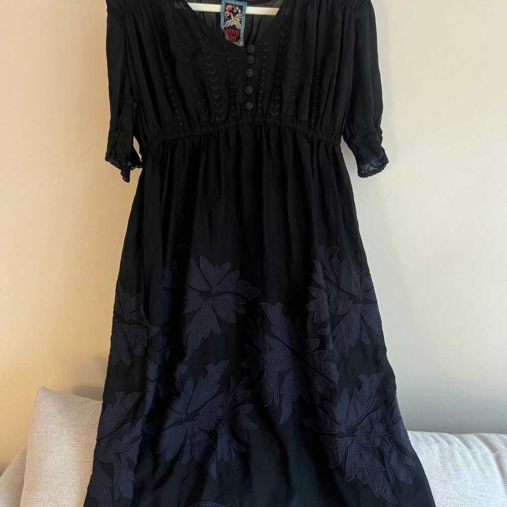johnny was embroidered black dress size Small - image 1