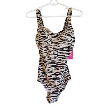 Roxanne stripped square neck one piece swimsuit N… - image 1