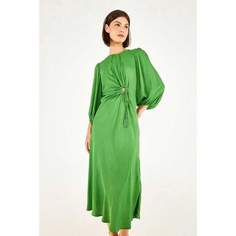 Farm Rio Womens Green Piping Circle Cut out Dress… - image 1