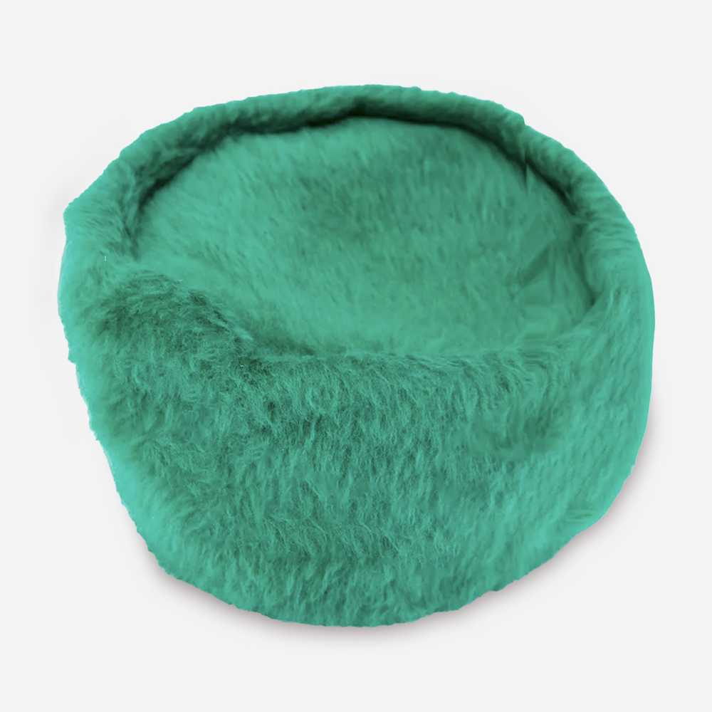 1960s Green Pillbox Hat, Melusine Wool Faux Fur - image 6
