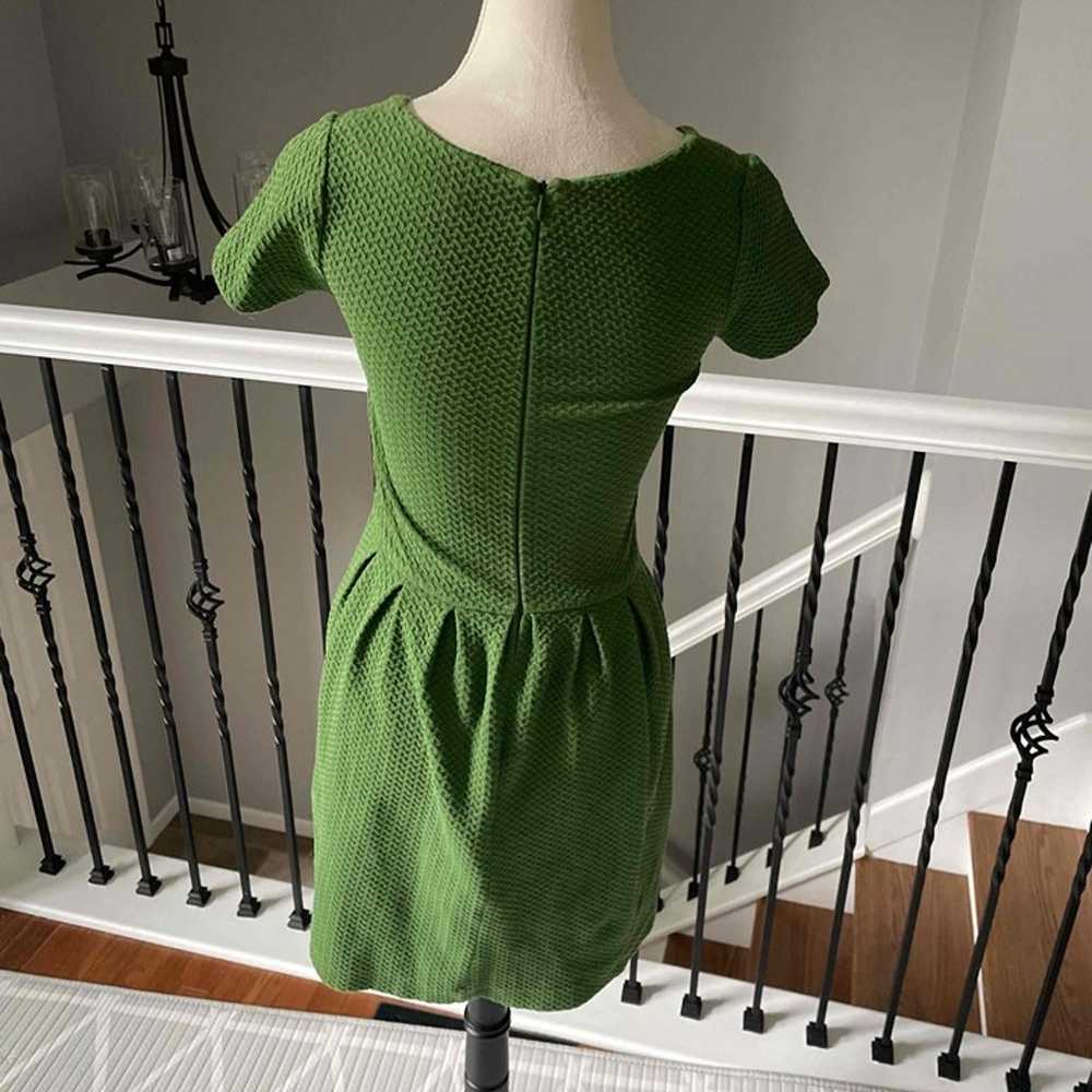 Ganni Green Short Sleeve Textured Mini Dress Size… - image 4