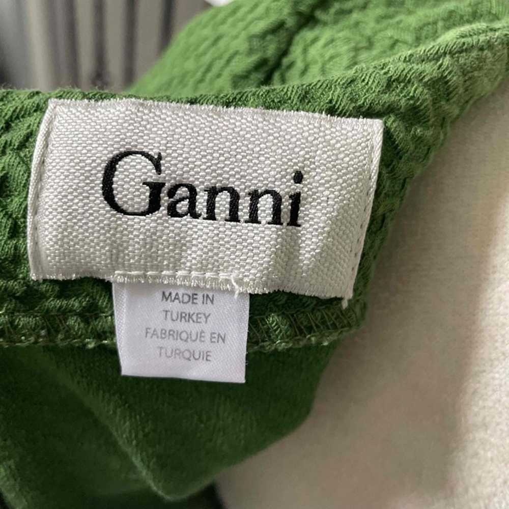 Ganni Green Short Sleeve Textured Mini Dress Size… - image 6