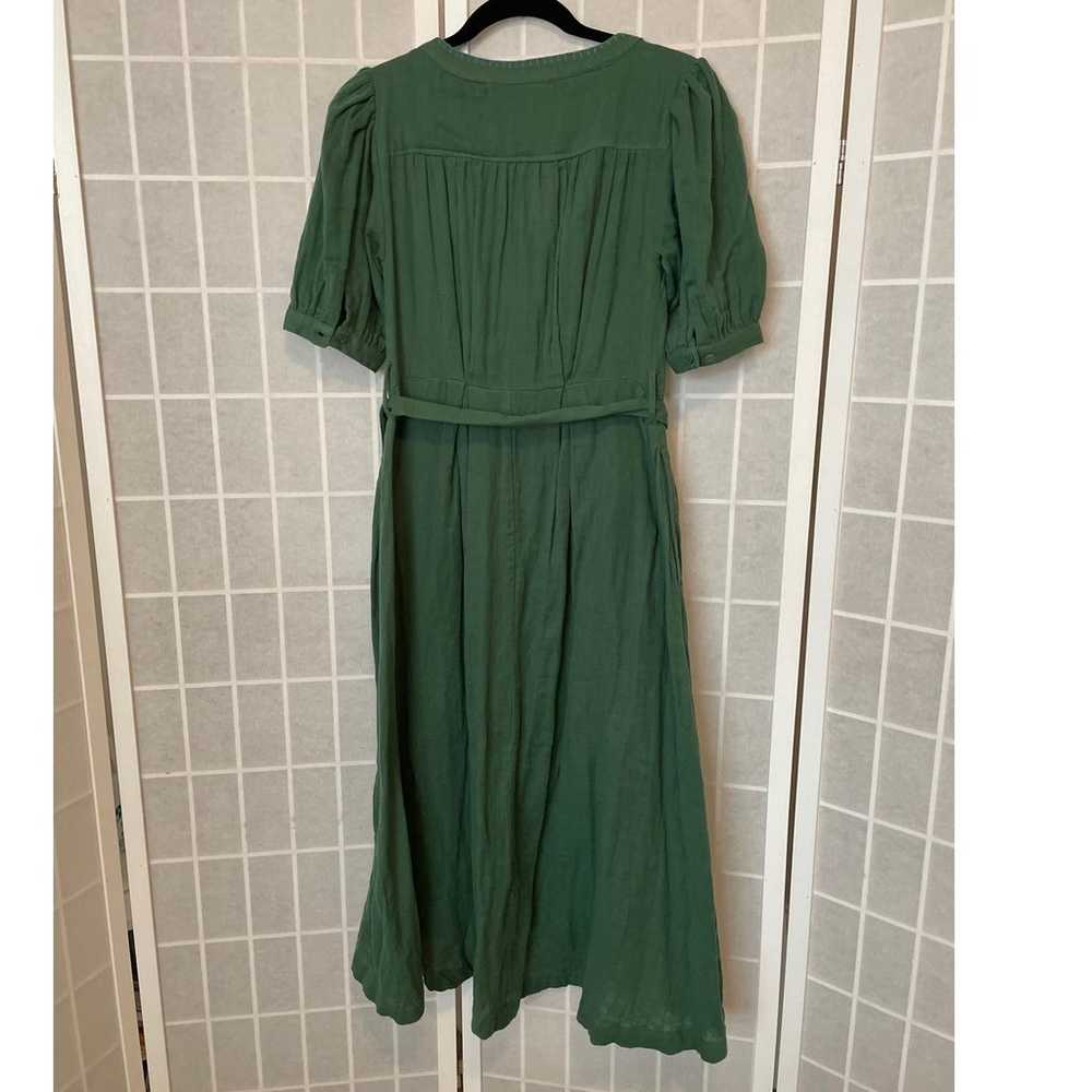 Baybala Blaire Shirt Dress Green Belted 100% Cott… - image 6