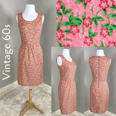Vintage 50s 60s MidCentury Spring Summer Dress Ro… - image 1