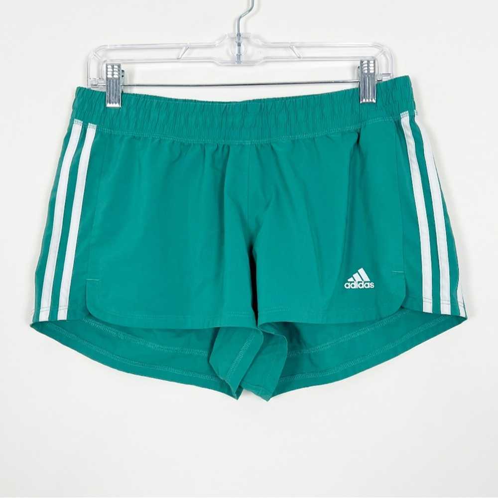 Adidas Striped Mid Rise Shorts Green Size Medium - image 1