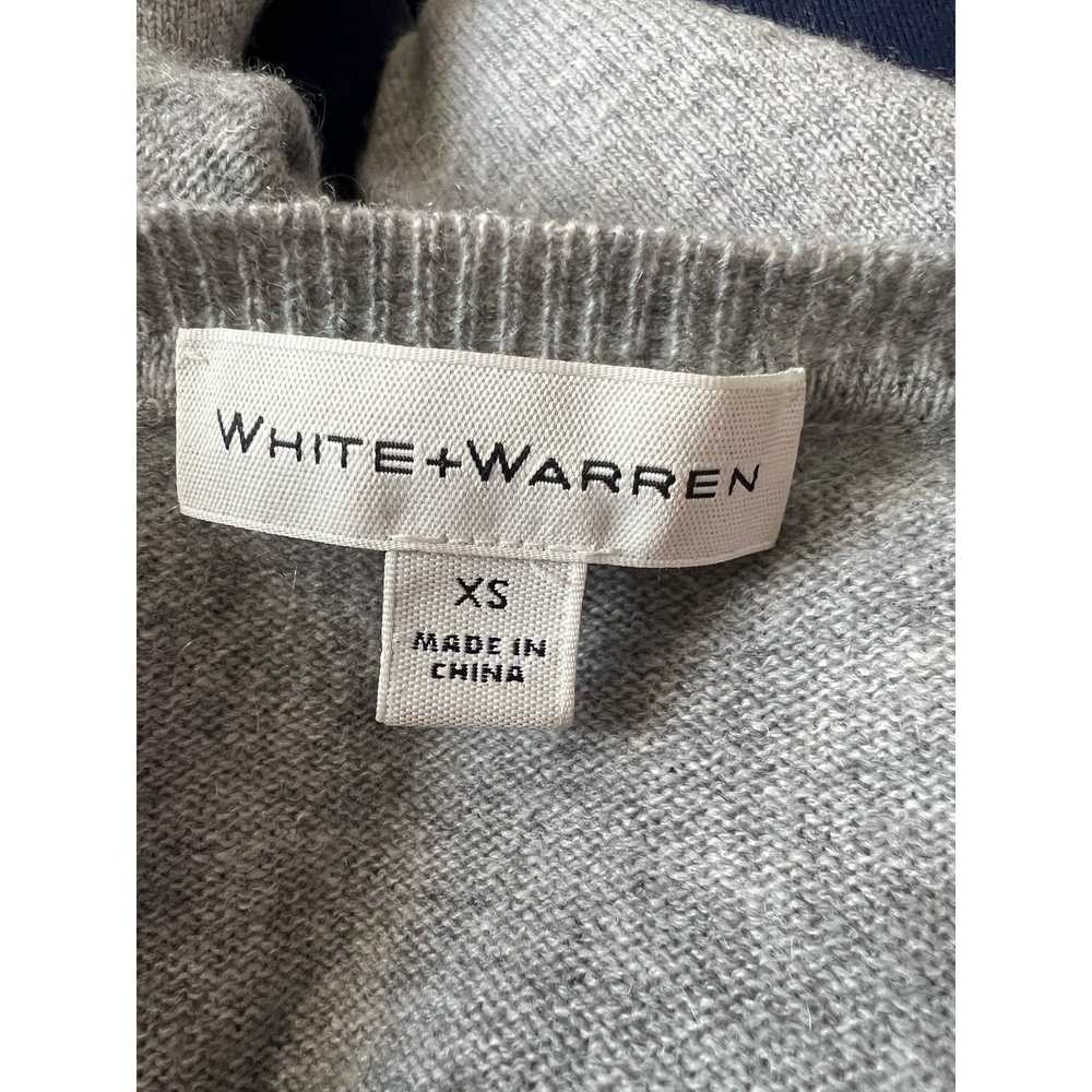 Gray Cashmere Sweater Crew Neck White + Warren si… - image 5
