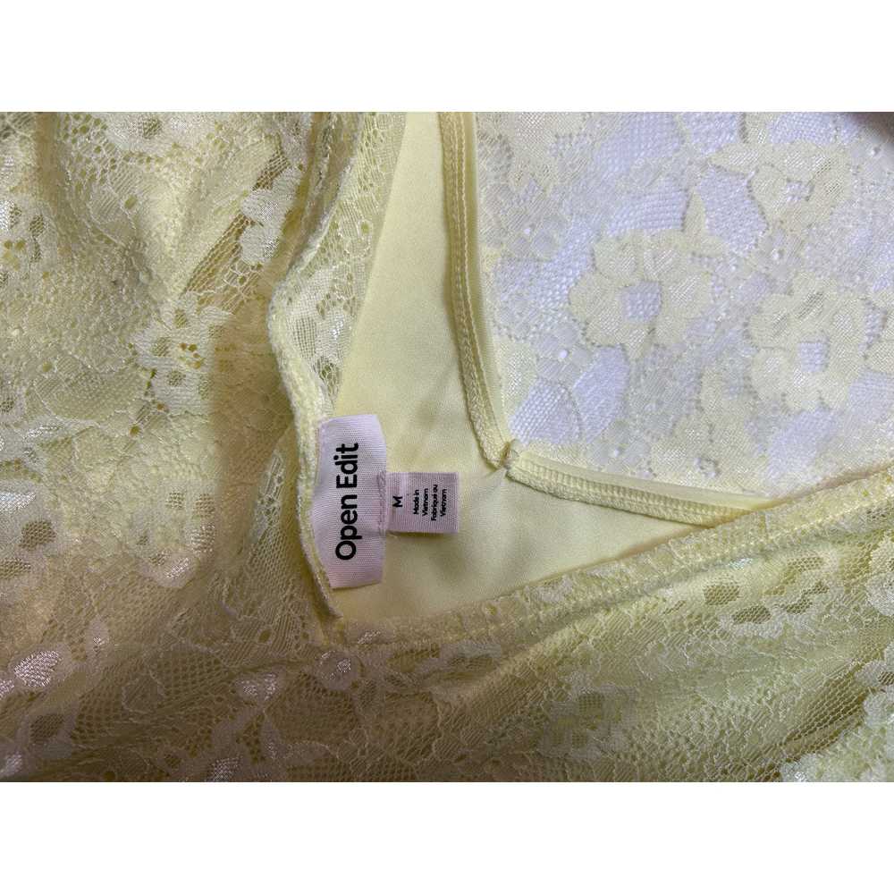 Open Edit Sheer Lace Long Sleeve Maxi Dress in ye… - image 6