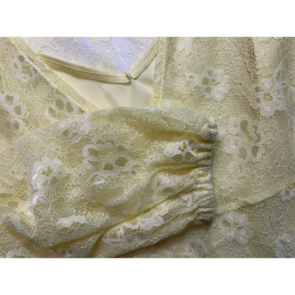 Open Edit Sheer Lace Long Sleeve Maxi Dress in ye… - image 7