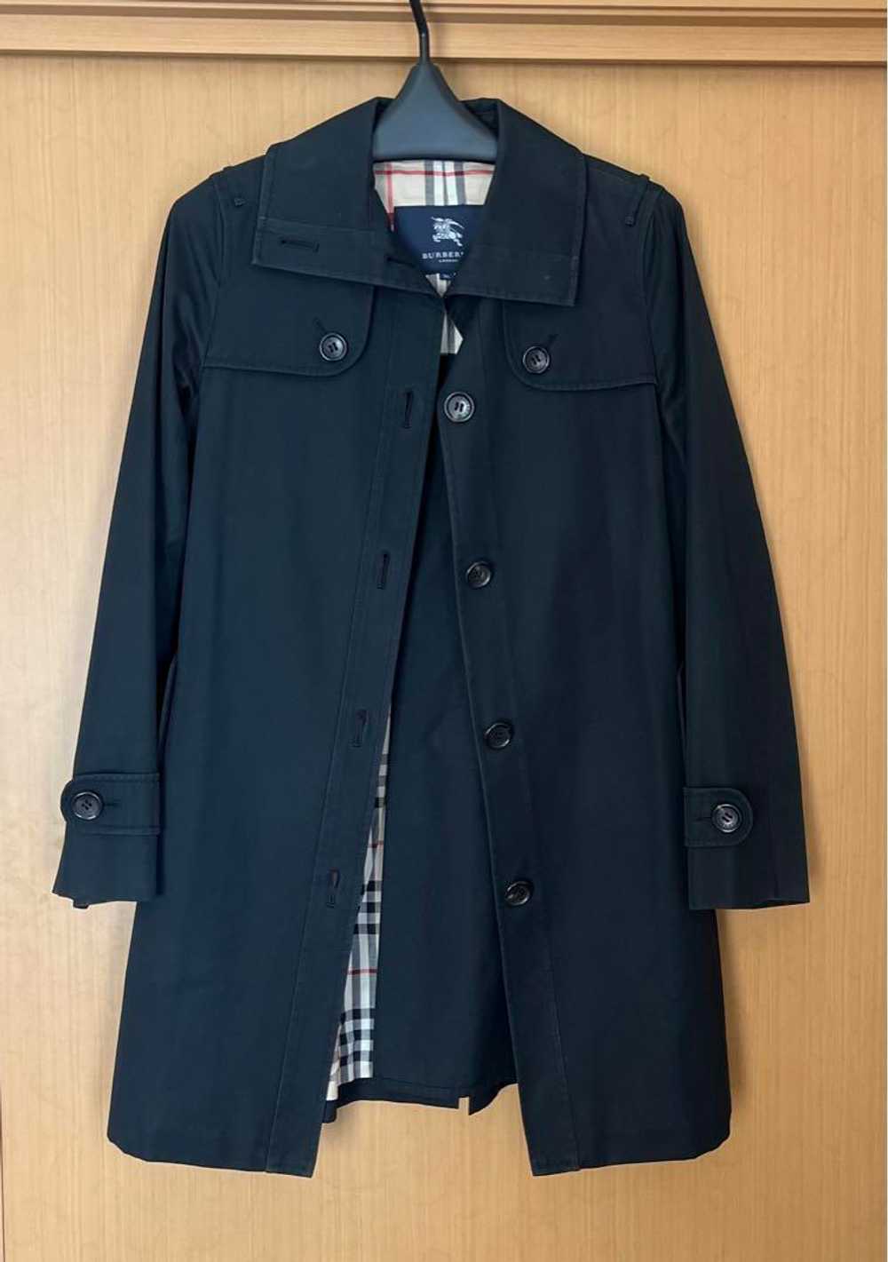 Burberry Authentic Trench Half Coat Navy Blue wit… - image 1