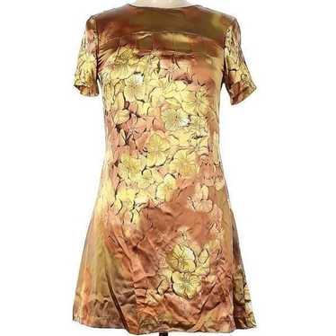 Jennifer Nicole New York 100% silk golden floral … - image 1