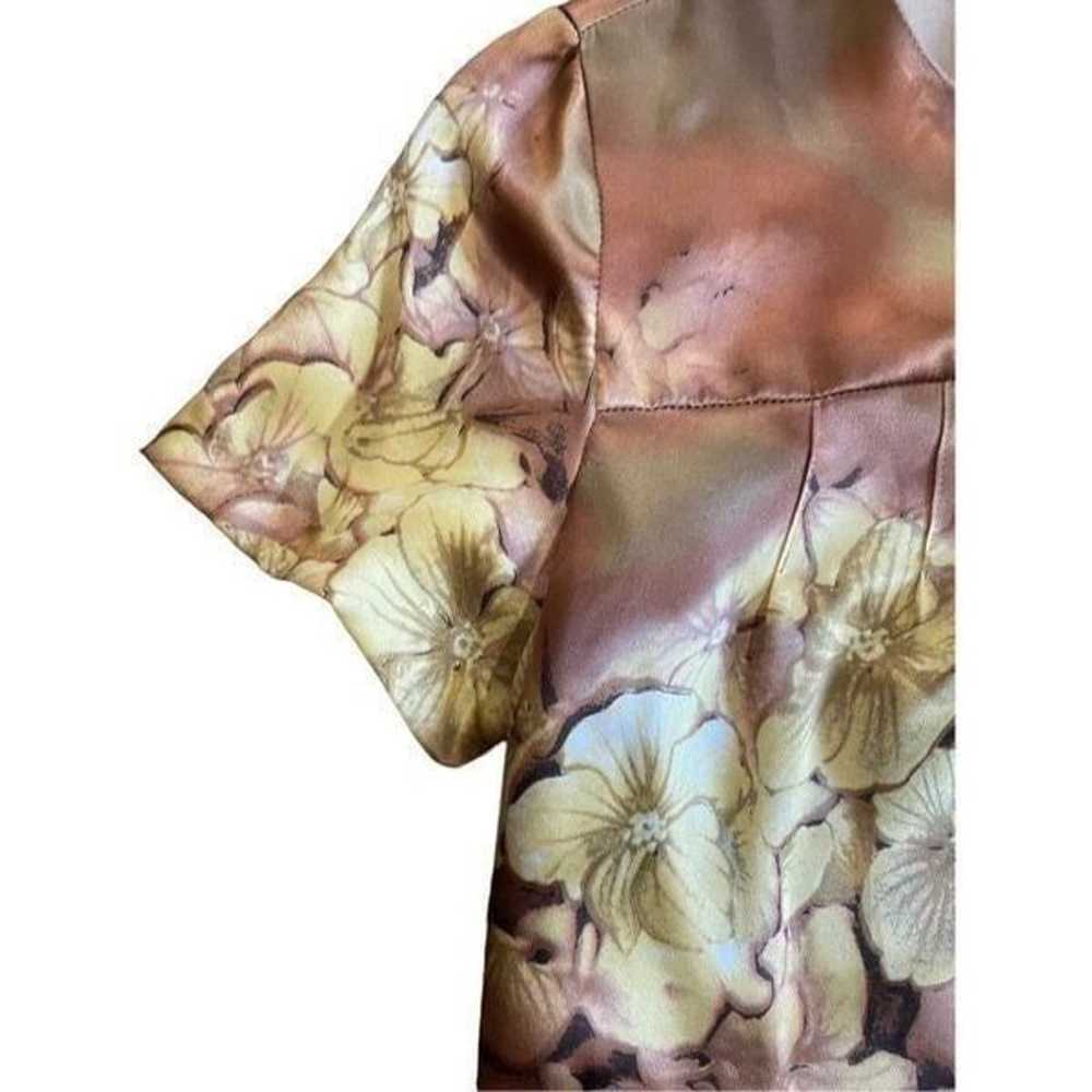 Jennifer Nicole New York 100% silk golden floral … - image 7