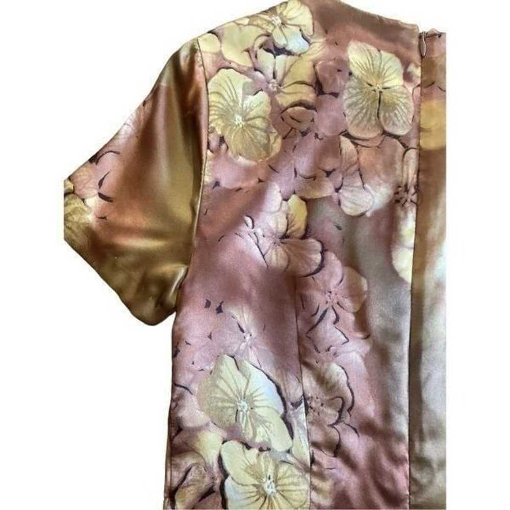 Jennifer Nicole New York 100% silk golden floral … - image 8