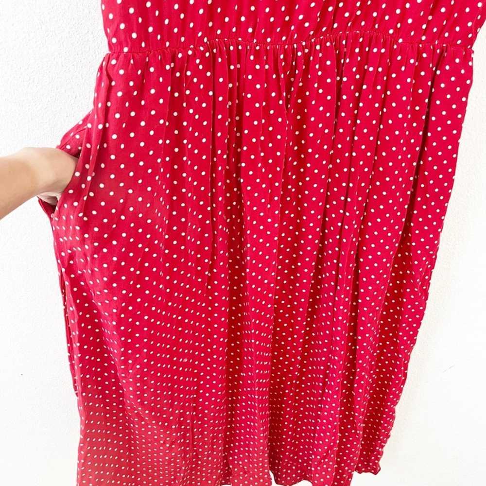 Love Moschino Red Polka Dotted Crepe & Leather Po… - image 3
