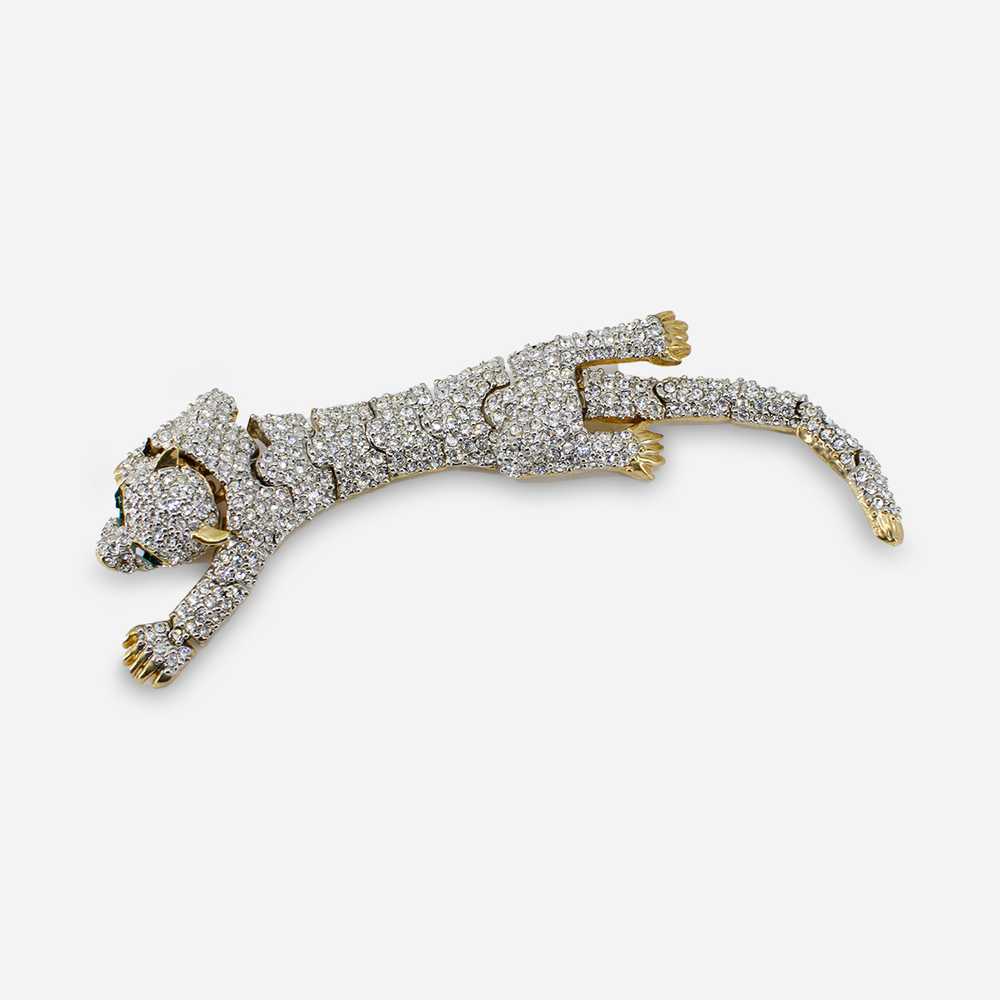 Crystal Pave Leopard Articulated Brooch - image 4