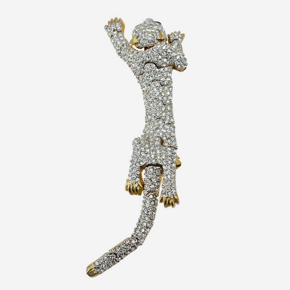 Crystal Pave Leopard Articulated Brooch - image 6