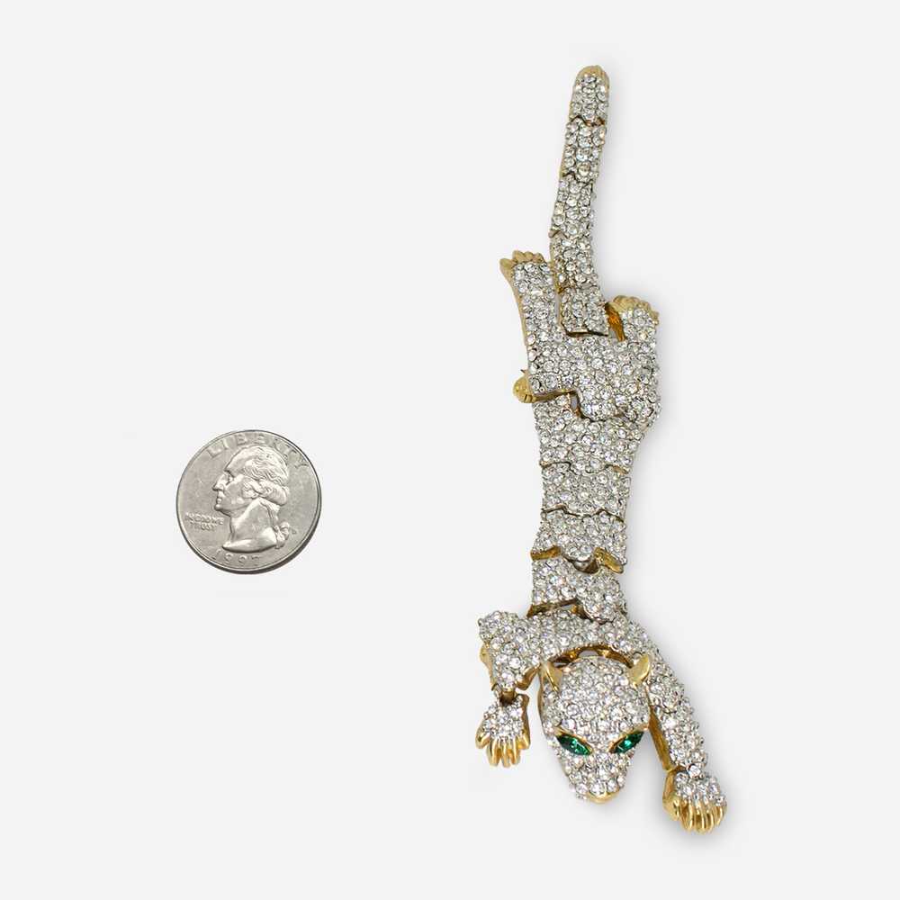 Crystal Pave Leopard Articulated Brooch - image 8