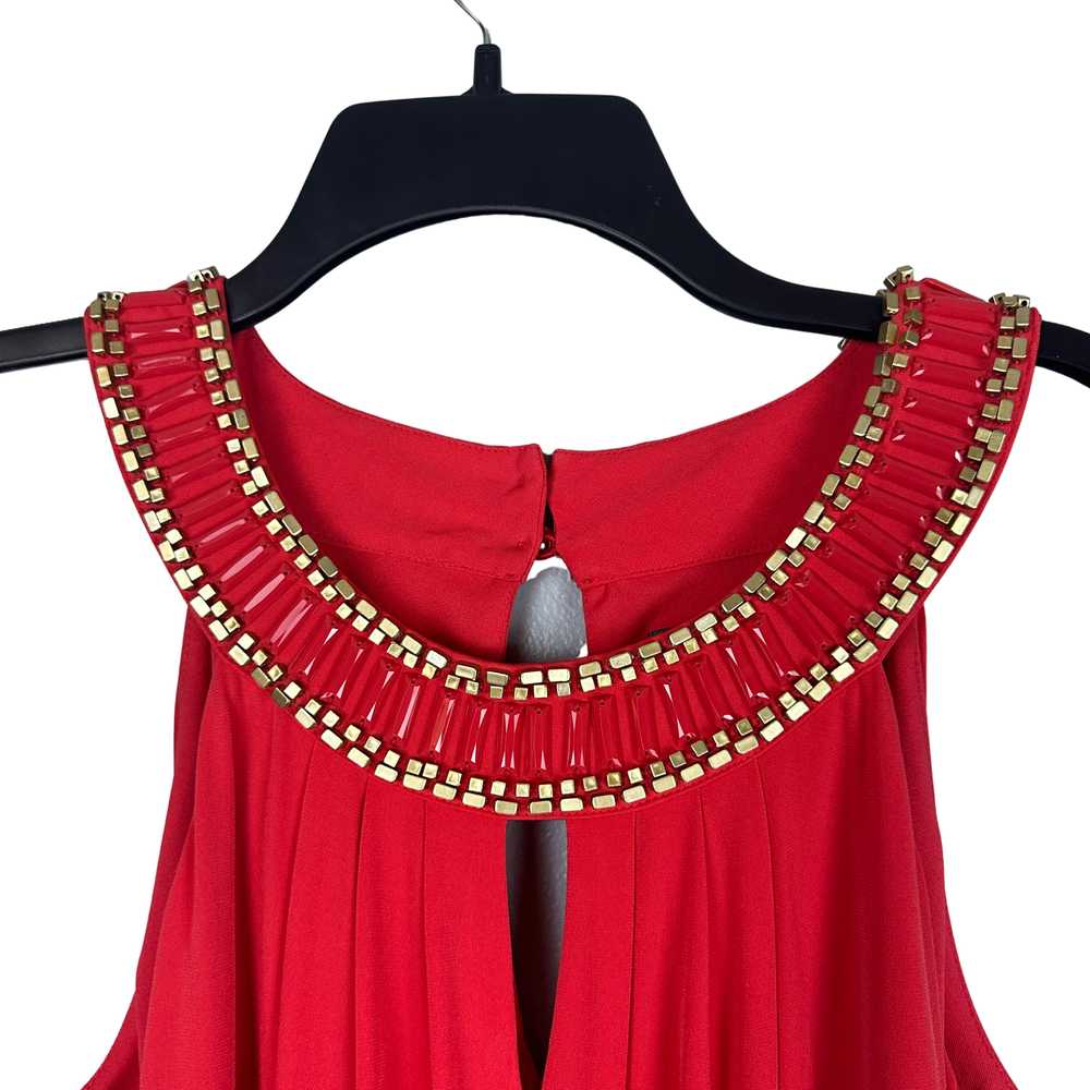 Vince Camuto Coral Beaded Round Neck Drape Romper… - image 2