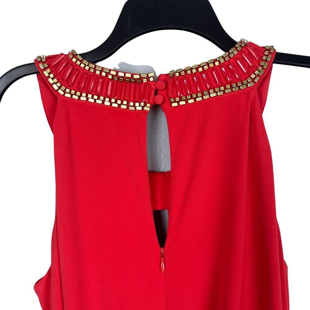 Vince Camuto Coral Beaded Round Neck Drape Romper… - image 5