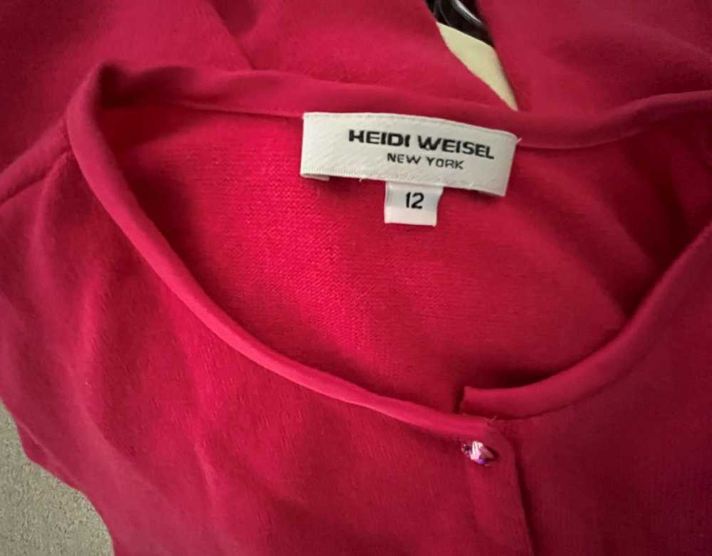 Heidi Weisel Cashmere Cardigan 12 DK Pink Button … - image 4