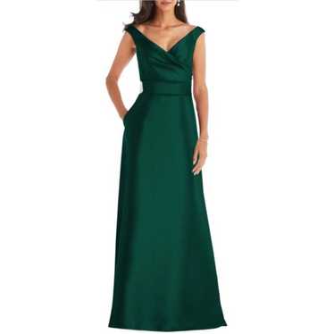 Alfred Sung D811 Off the Shoulder Satin Gown Dres… - image 1