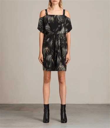 AllSaints Rae Neluwa Dress 100% Silk Cold Shoulde… - image 1