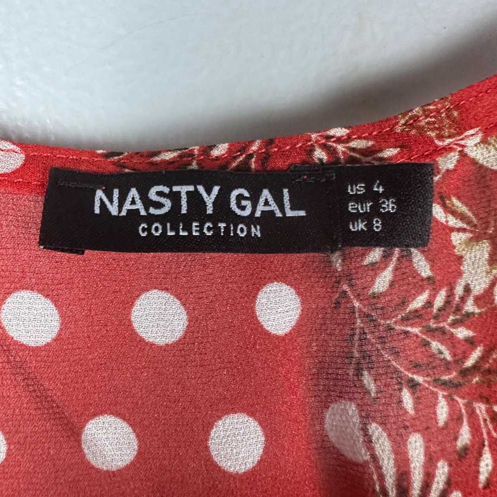 Nasty Gal Floral Print Ruffled Wrap Hi-Low Dress … - image 3