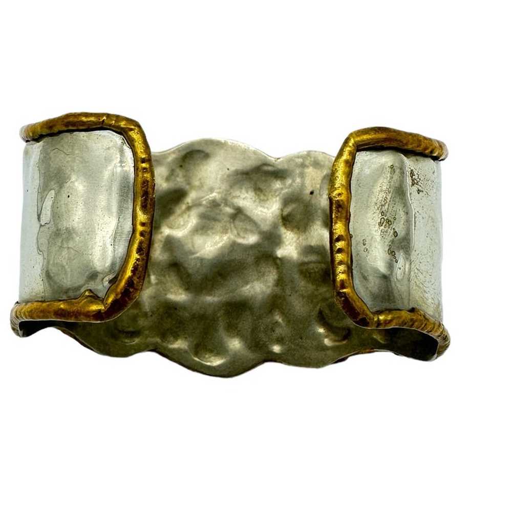 Brutalist Sun Cuff Copper Bracelet Vintage Stone … - image 2