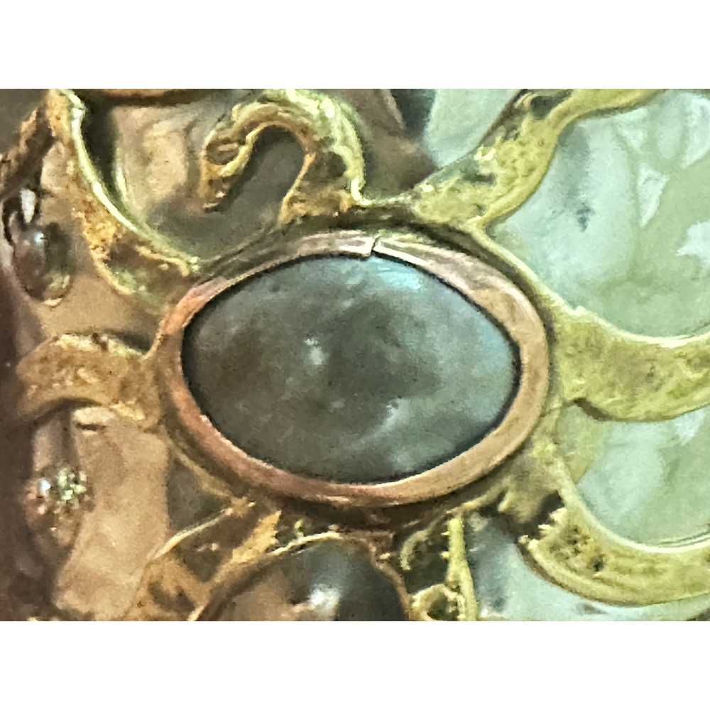 Brutalist Sun Cuff Copper Bracelet Vintage Stone … - image 6
