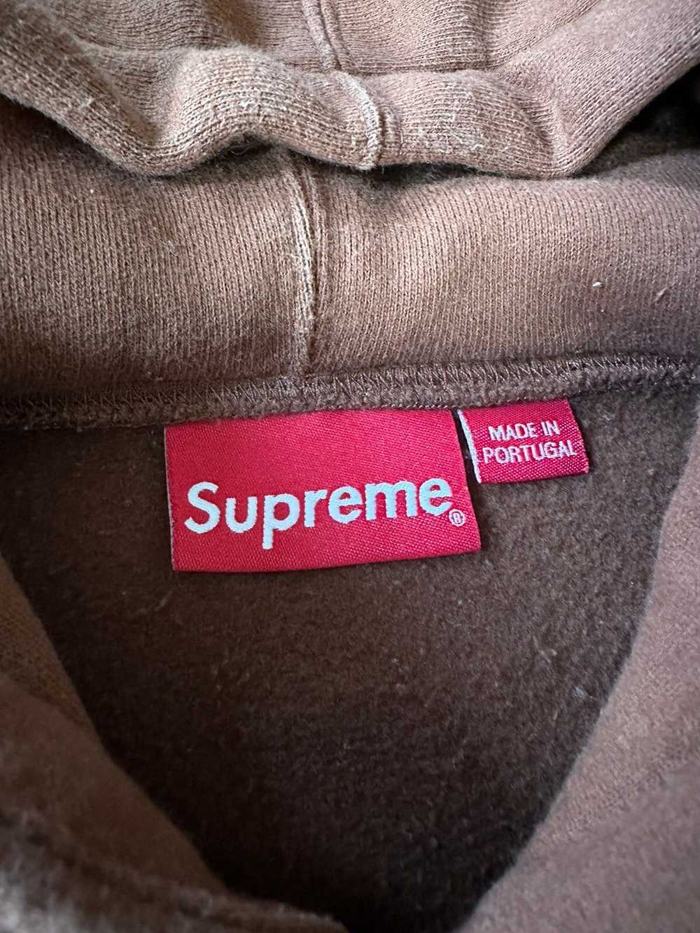 Supreme Embroidered Chenille Hooded Sweatshirt Br… - image 4