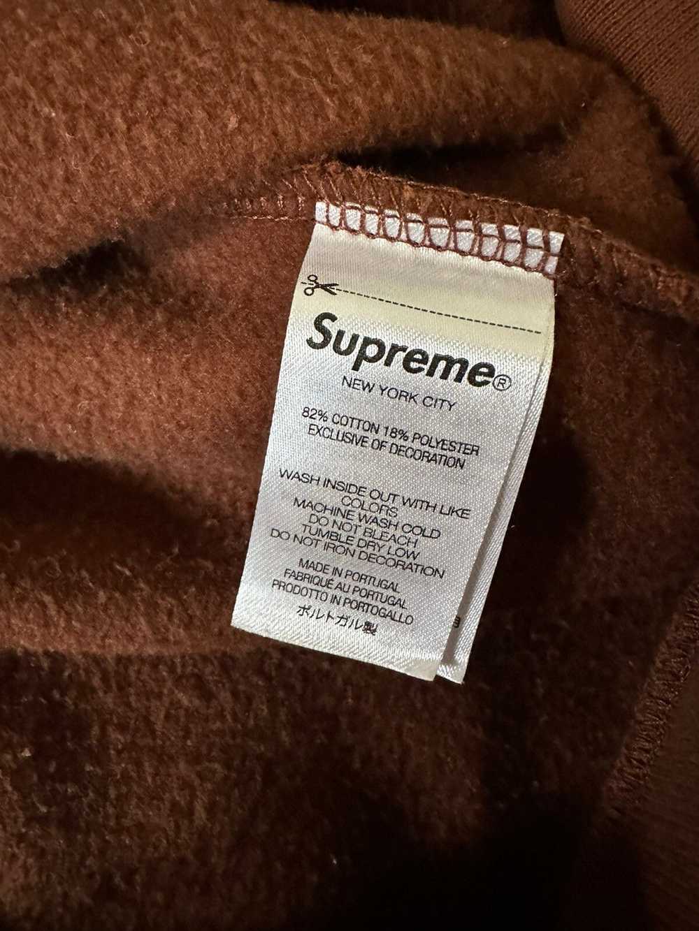 Supreme Embroidered Chenille Hooded Sweatshirt Br… - image 7