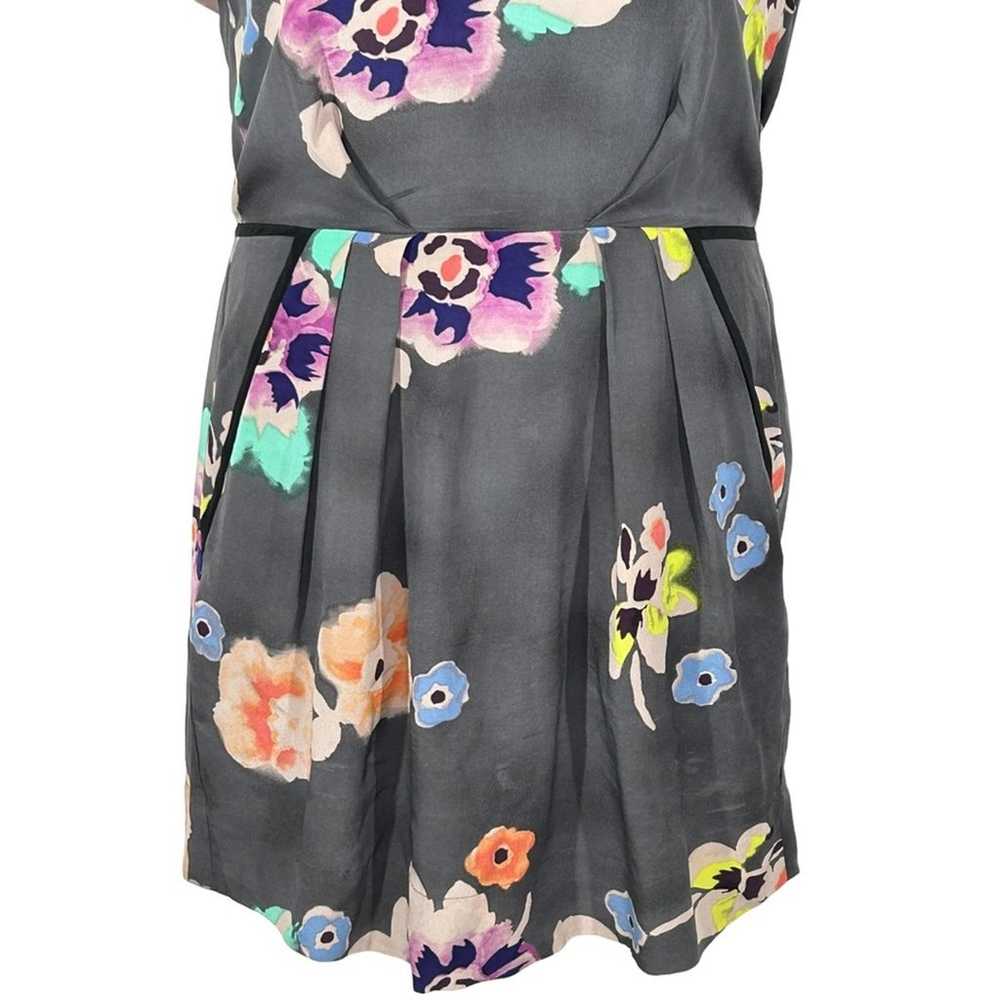 Rebecca Taylor Multi-Floral Grey and Black 100% S… - image 10