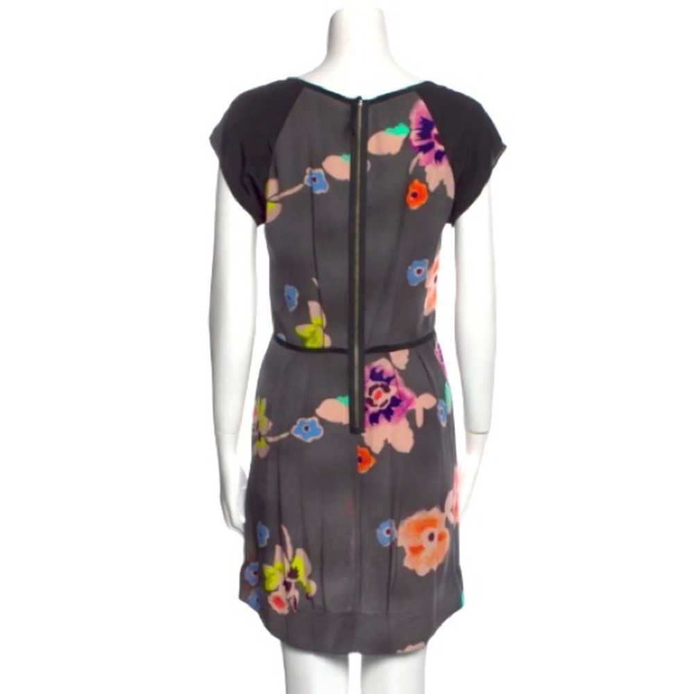 Rebecca Taylor Multi-Floral Grey and Black 100% S… - image 3