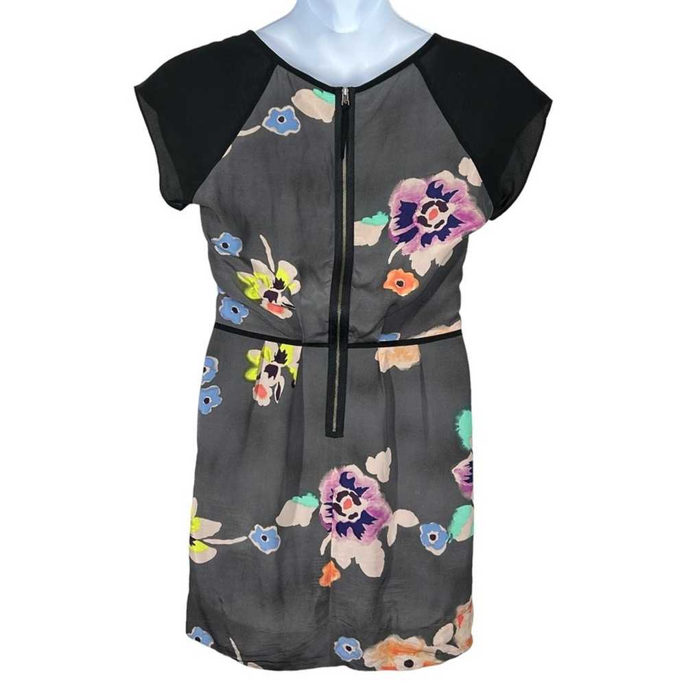 Rebecca Taylor Multi-Floral Grey and Black 100% S… - image 5