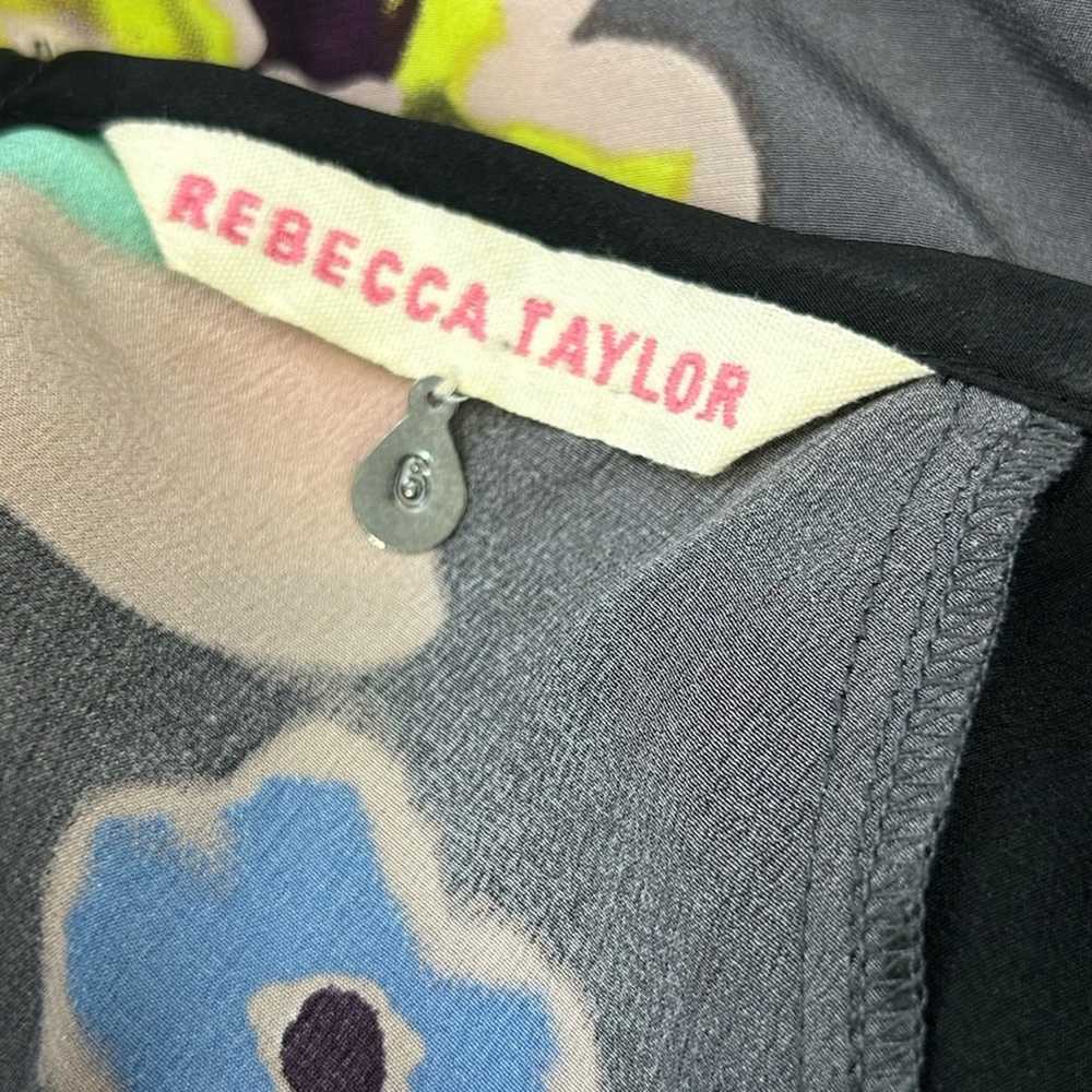 Rebecca Taylor Multi-Floral Grey and Black 100% S… - image 6