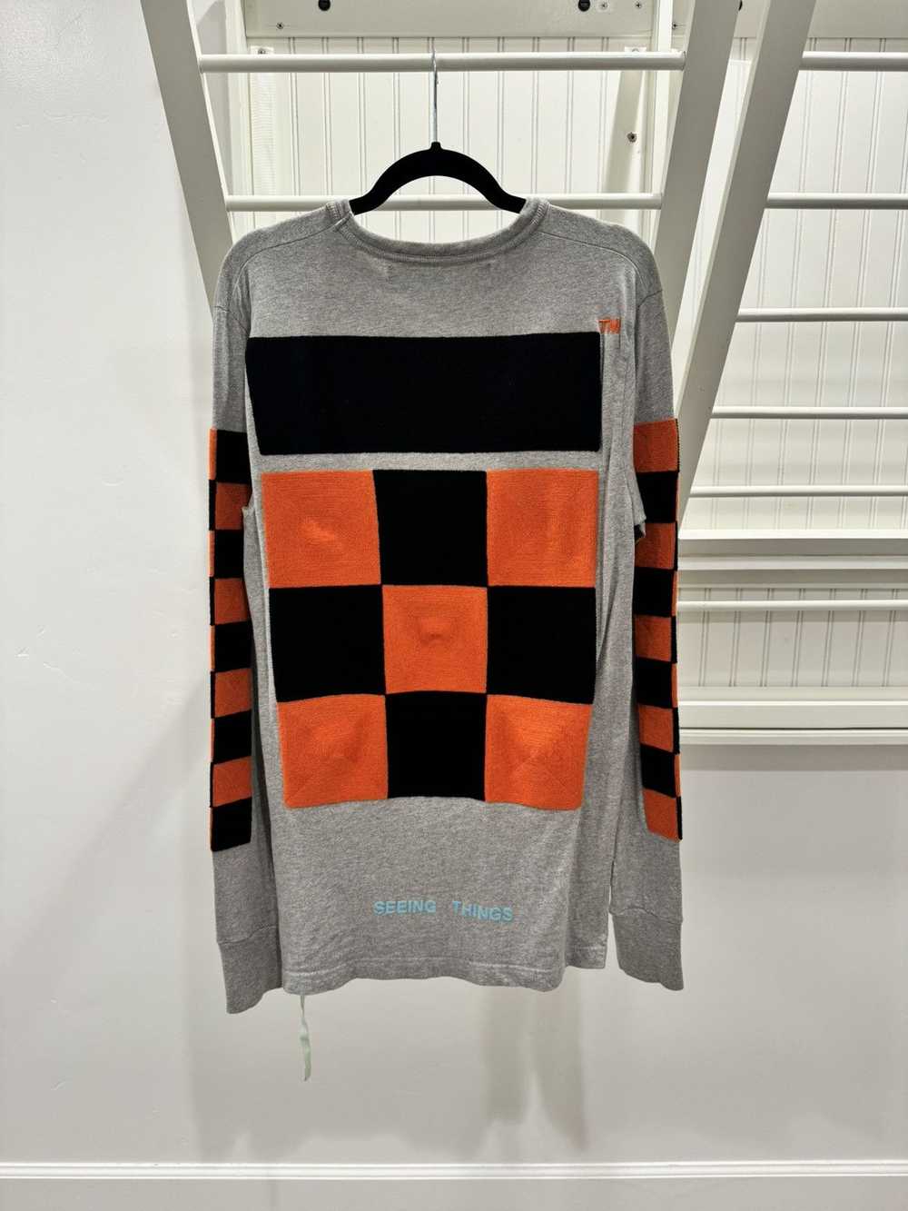 Off-White Off White Embroidered Checker Long Slee… - image 1