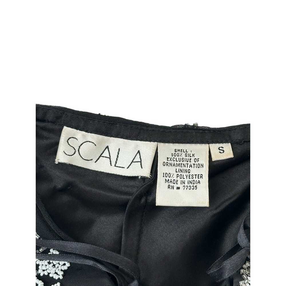 Scala 100% Silk Formal Dress Asymmetrical Black w… - image 3