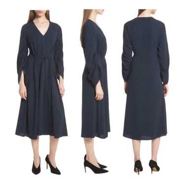 TIBI Convertible Sleeve Dress Women’s Sz 8 Navy V… - image 1