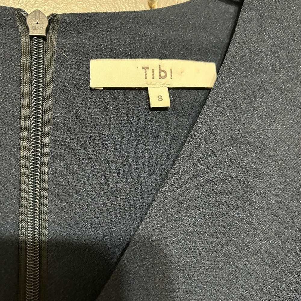 TIBI Convertible Sleeve Dress Women’s Sz 8 Navy V… - image 9