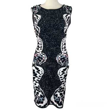 BCBG Maxazria Audrie Butterfly Knit Jacquard Dres… - image 1