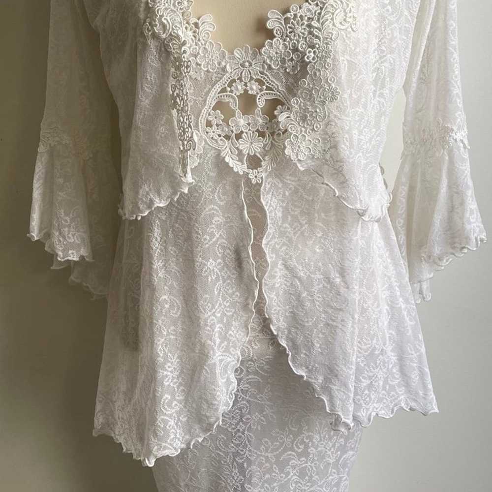 Vintage Claire Pettibone White Embroidery Lace Go… - image 2