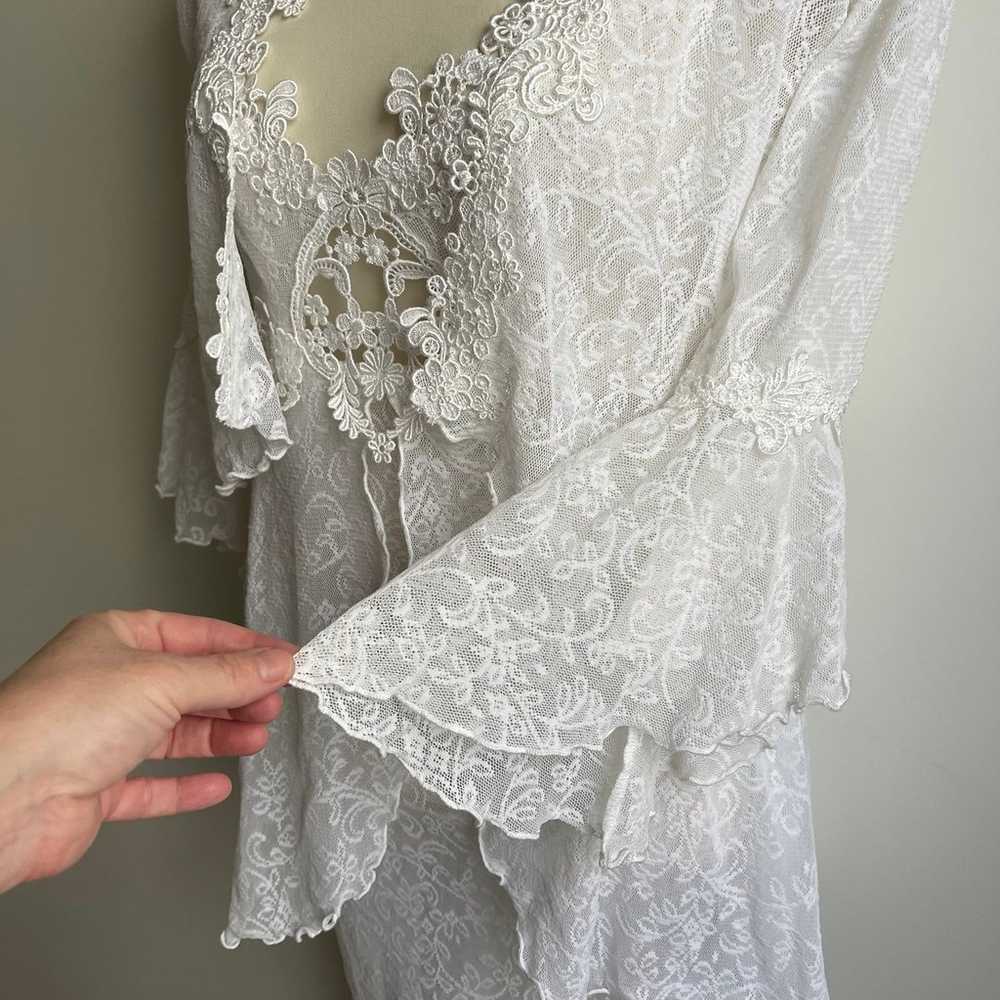 Vintage Claire Pettibone White Embroidery Lace Go… - image 3