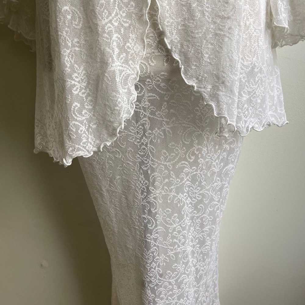 Vintage Claire Pettibone White Embroidery Lace Go… - image 4