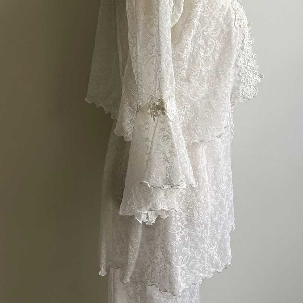 Vintage Claire Pettibone White Embroidery Lace Go… - image 5