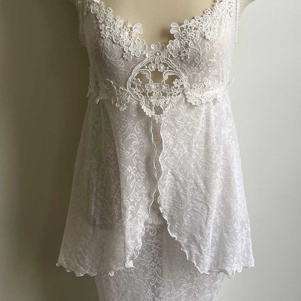 Vintage Claire Pettibone White Embroidery Lace Go… - image 8
